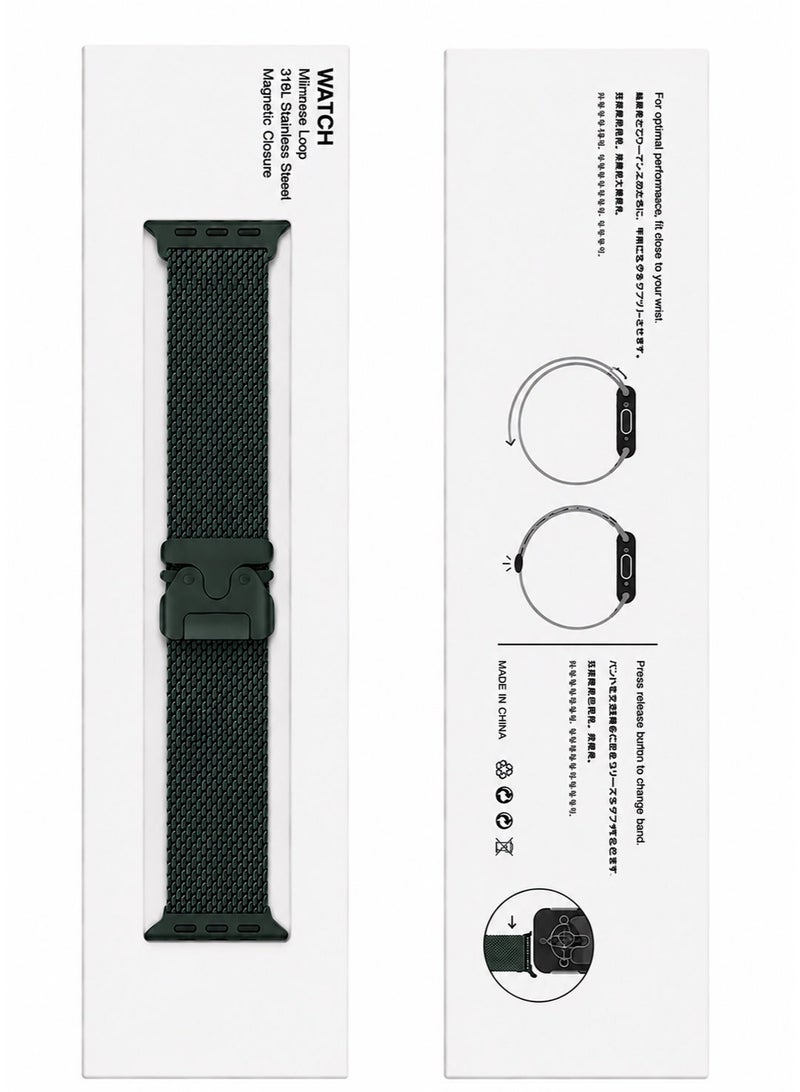 Saudi Select Titanium Milanese Loop Compatible with Apple Watch Bands 49mm 46mm 45mm 44mm for Men Women, Mesh Loop with Parachute-style Buckle for iWatch Ultra 2/Ultra Series 10 9 8 7 SE 2/SE 6 5 4 - Image 2