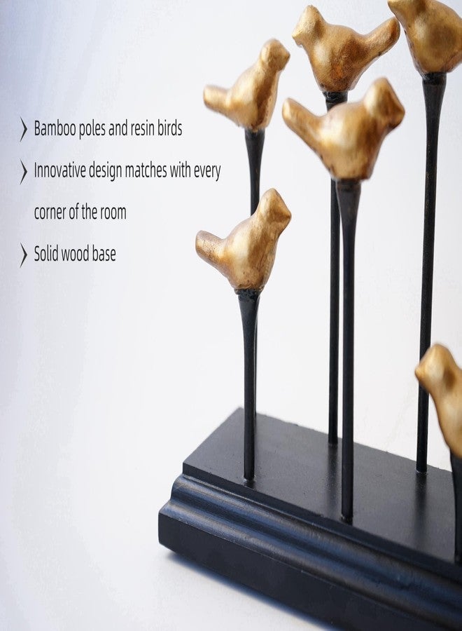 Yeaco Wooden Base Golden Birds on Branch Vertical Decorative Napkin Holder - Image 3