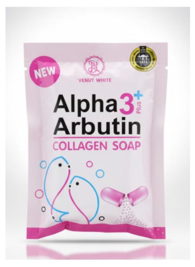 VENUT WHITE Alpha 3 Plus Arbutin Collagen Soap - 80 gm - Image 1
