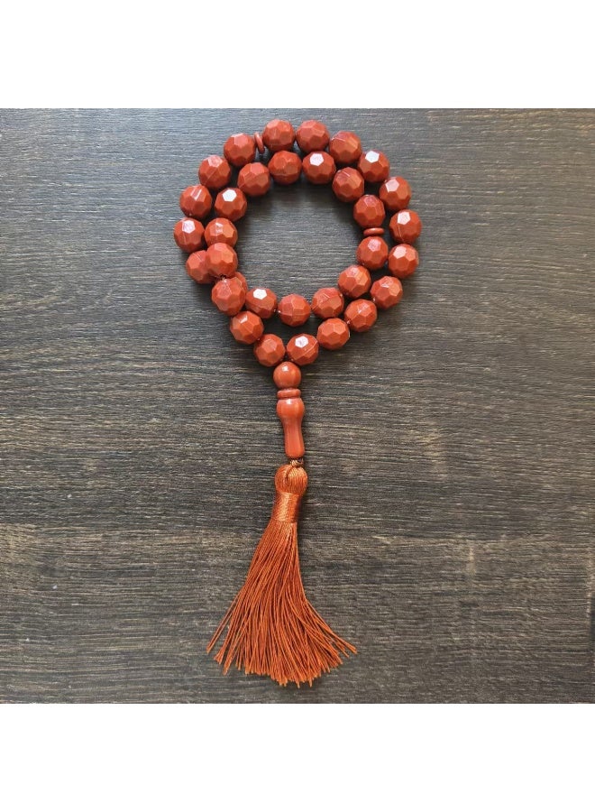 NIBEMINENT 33 Muslim Prayer Beads Orange Red/12mm 