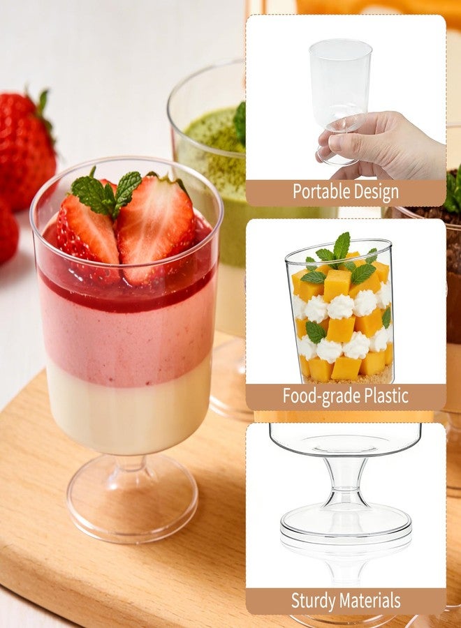 Cheardia 320 Pack Dessert Cups, 5 oz Mini Plastic Clear Parfait Cup, Reusable Square and Round Goblet Dessert Bowl with Spoon, Shot Glasses Container for Parfait Jello Appetizer Cocktail Yogurt Party - Image 3
