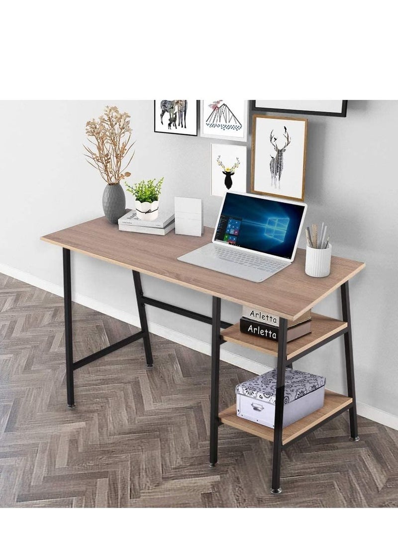 Cool Baby COOLBABY Simple Style Wood Table & Metal Frame Home Office Computer Desk Writing Study Workstation with 2 Tier Storage Shelves,43 inch - Image 2