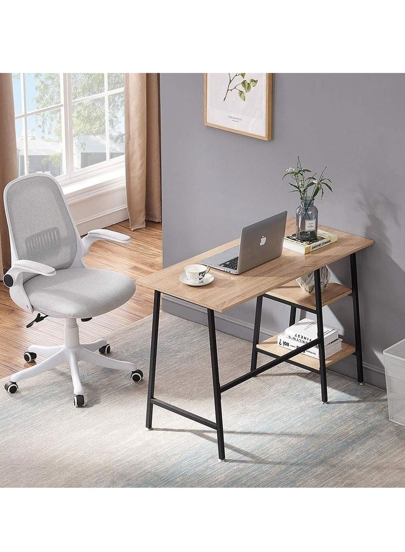 Cool Baby COOLBABY Simple Style Wood Table & Metal Frame Home Office Computer Desk Writing Study Workstation with 2 Tier Storage Shelves,43 inch - Image 3