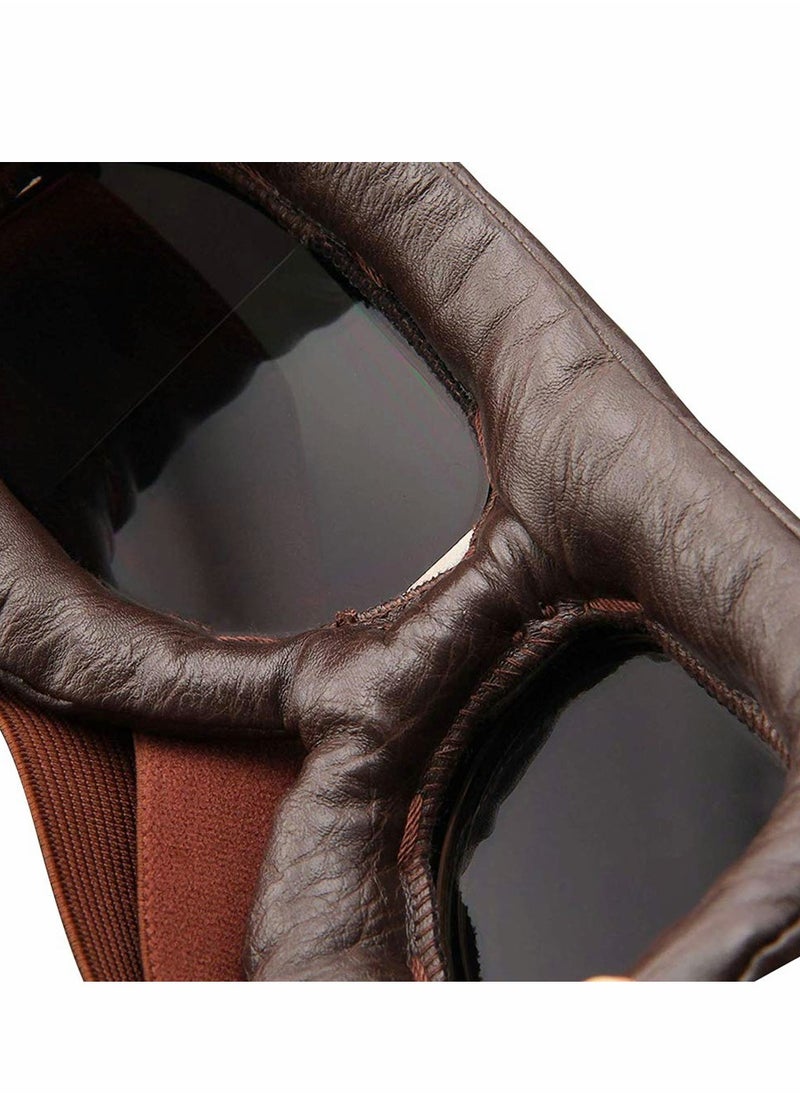 KASTWAVE Motorcycle Goggles, Vintage Pilot Style Cruiser Scooter Goggle, Outdoor Sand Goggles, Bike Racer Touring Eyewear for Half Helmet Leather Riding Glasses Scooter ATV Off-Road Anti-Scratch  - Image 4