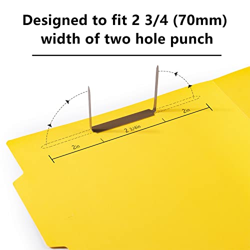 IMLIKE Self-Adhesive Prong Paper Fasteners - IMLIKE 100 PCS Metal File Fasteners, 2" Capacity, 2.75" Base for Paper Folder or Files, Brown - A Good Partner for Collecting Papers - Image 2