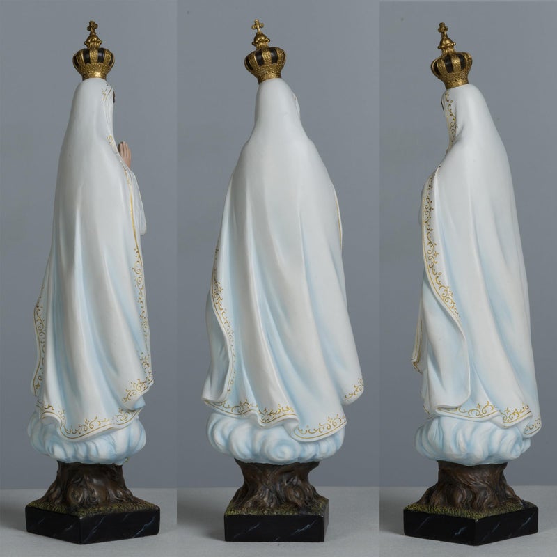 BC BUILDCLASSIC BC Catholic Our Lady of Fatima Virgin Mary Statue, 14.8" H Holy Mother Statue for Altar, Religious Gift Sacred Centerpiece for Home,Church, Hospital, Renaissance Sculpture Handpainted by Buildclassic - Image 3