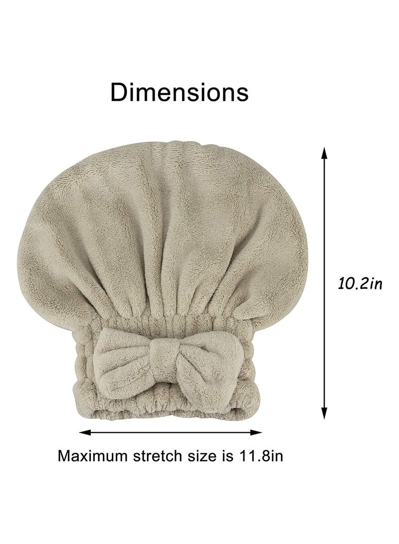 طقم منشفة شعر من الألياف الدقيقة وقبعة دش للتجفيف السريع، عمامة ناعمة للشعر الطويل، المجعد، السميك - 2 عبوة - Image 5