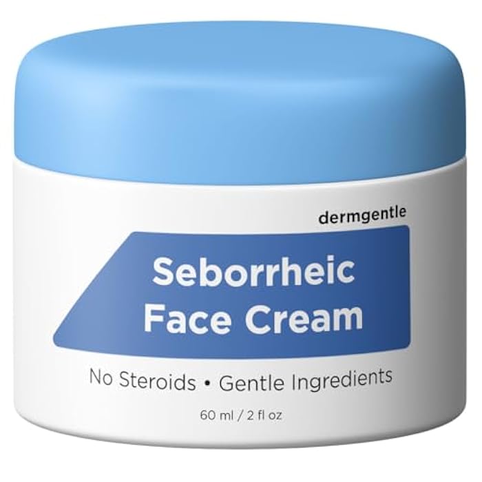 Dermgentle كريم الوجه لالتهاب الجلد الدهني للبشرة الحساسة - يرطب ويدعم حاجز البشرة بزيت MCT، سكوالان - كريم مرطب للوجه وفروة الرأس والجسم - بدون ستيرويدات، مكونات لطيفة - Image 1