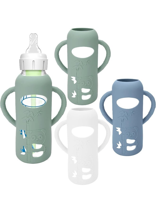 BUSOHA عبوات سيليكون 3 قطع لزجاجات حليب د. براون - أغطية حماية من السقوط لزجاجات الأطفال - Image 1