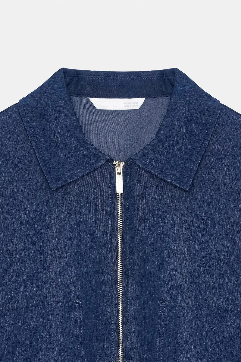 Dilvin Navy Blue DILVIN Women's Cropped Sleeveless Shirt With Zip for Women | Best Price UAE