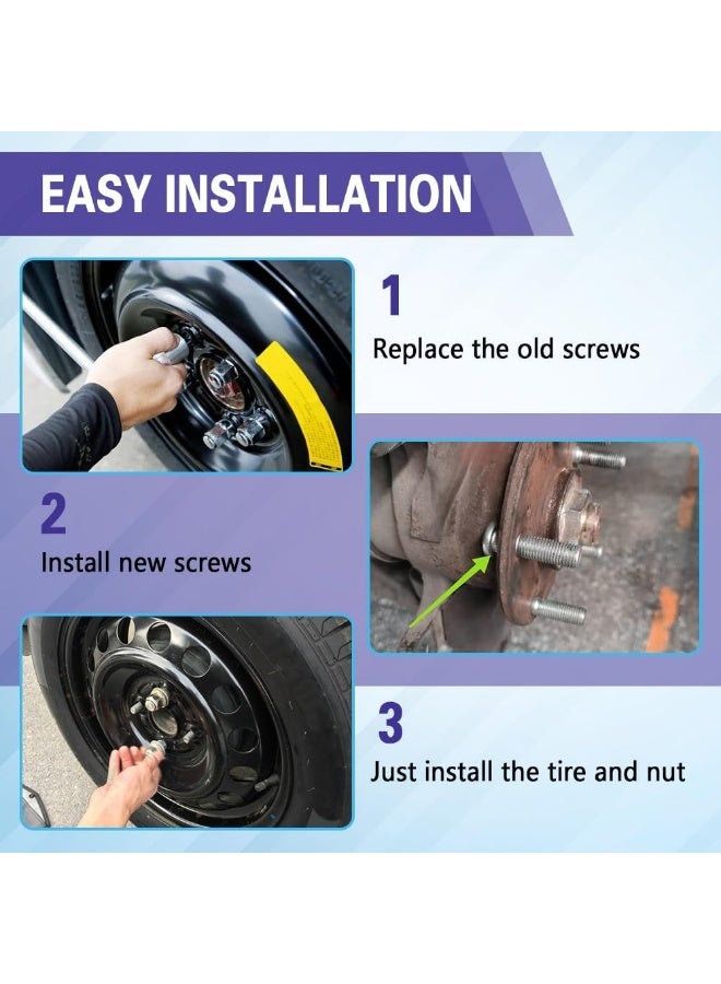 10 قطع مسامير عجلات، مسامير إطارات فولاذية، طول 49 مم ومسامير فولاذية M12x1.5، إكسسوارات سيارات مسامير عجلات متوافقة مع Chevy Lexus Toyota Scion Pontiac، استبدل #610-266 90942-02049 (10 قطع) - Image 5