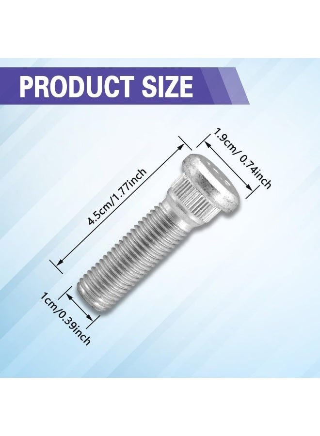 10 قطع مسامير عجلات، مسامير إطارات فولاذية، طول 49 مم ومسامير فولاذية M12x1.5، إكسسوارات سيارات مسامير عجلات متوافقة مع Chevy Lexus Toyota Scion Pontiac، استبدل #610-266 90942-02049 (10 قطع) - Image 2
