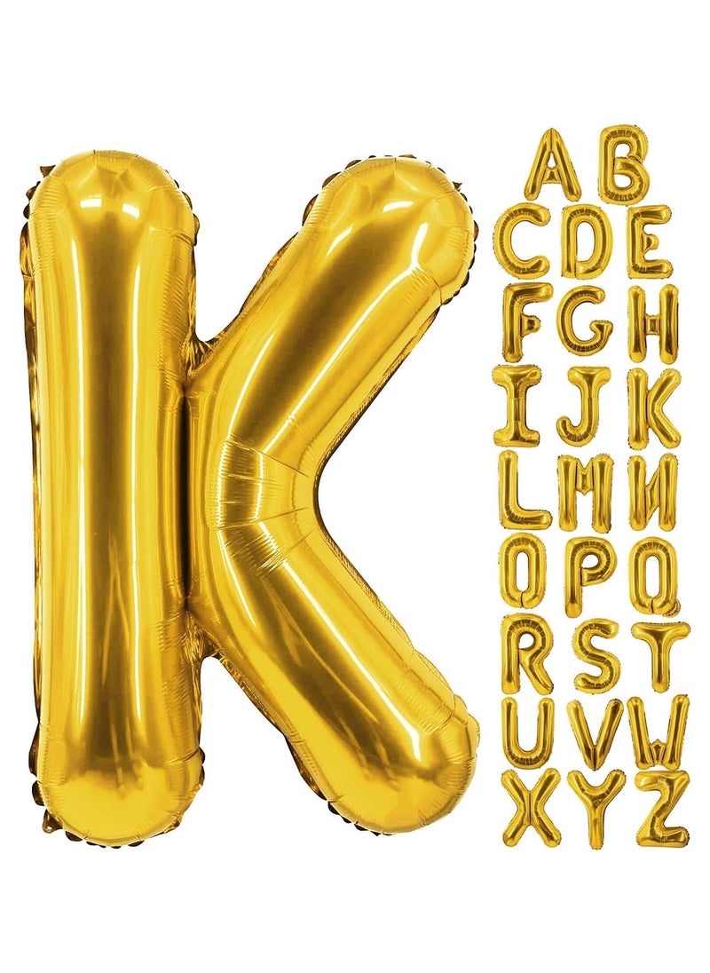 Goldedge 32 Inch Giant Gold  Letter K Foil Helium Balloons Big Single Mylar Balloon Birthday Party Decoration Supply Baby Shower (Gold K)  - Image 4
