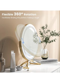 ETG Vanity Mirror with Lights, 40cm  Makeup Mirror with Lights, Smart Touch Control 3 Colors Dimmable Vanity Mirror, 360°Rotation Round Vanity Mirror for Bedroom, Bathroom  - Image 4