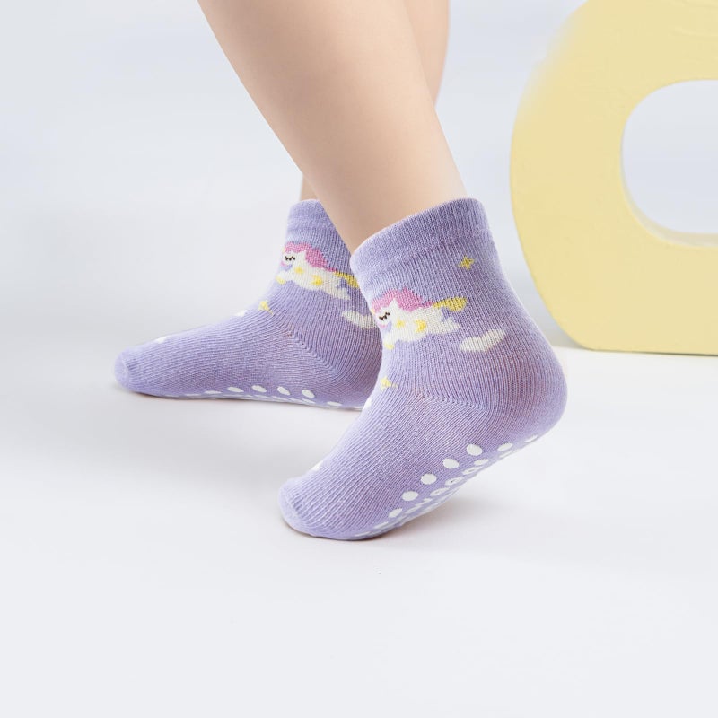 Aroveea Non Slip Grip Ankle Baby Socks 12 Pack for Toddler Boys and Girls Kids Infant Baby Cute Cotton Socks - Image 2
