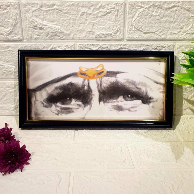 Hemant art إطار صور عيون بركة ساي بابا من هيمانت آرت، تركيب ديني على الحائط مع إطار مستورد مقاوم للماء من الألياف الإيطالية 30x15 بدون قاعدة - Image 4