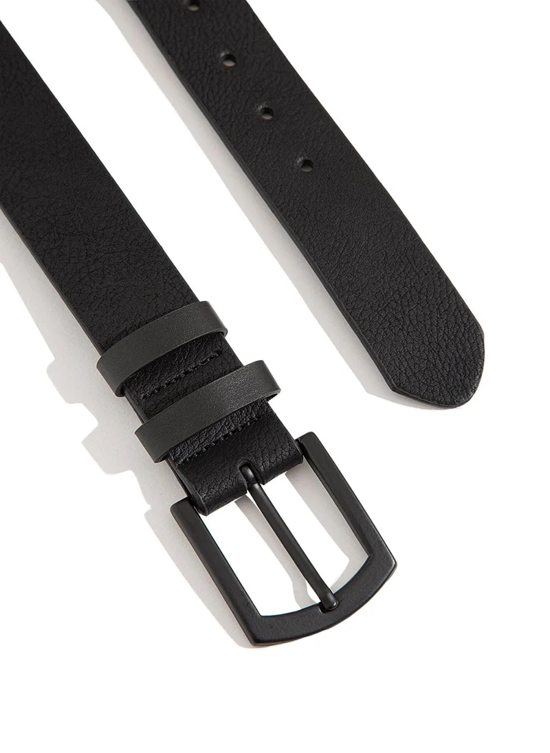 MAVI Black Faux Leather Belt