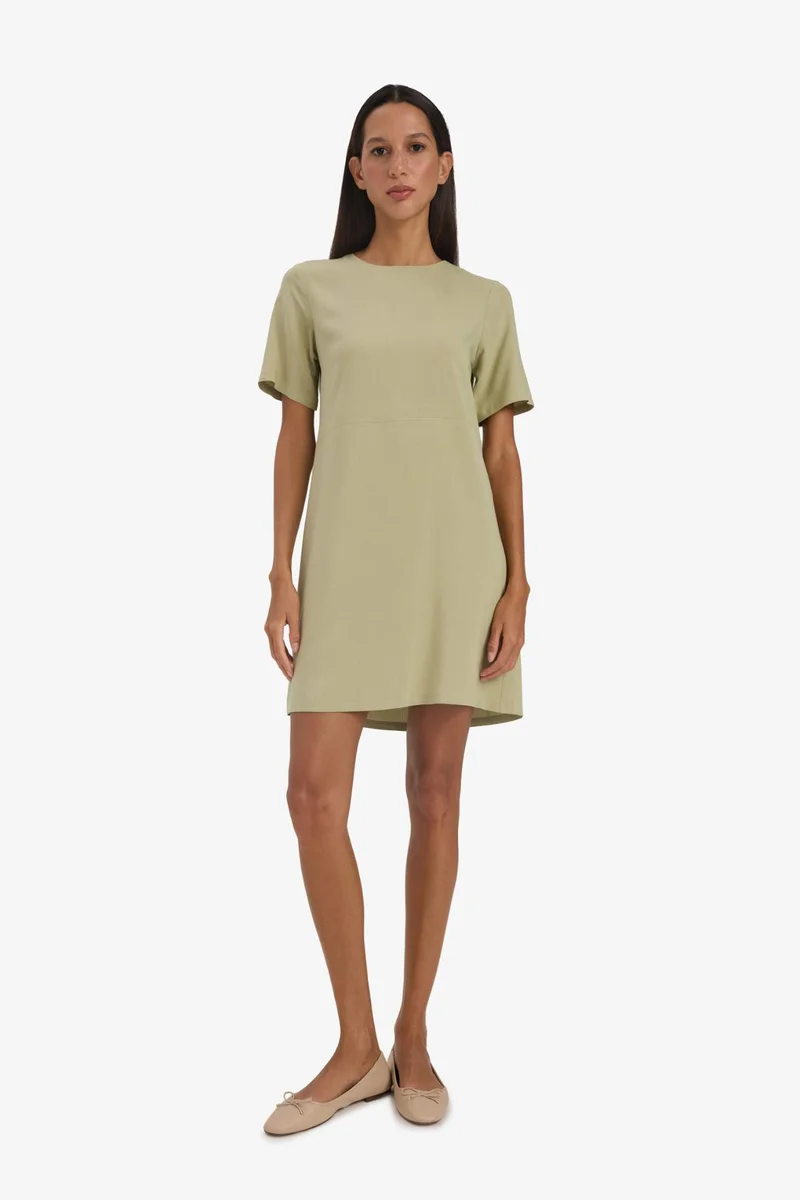 DeFacto Crew Neck Basic Short Sleeve Mini Dress