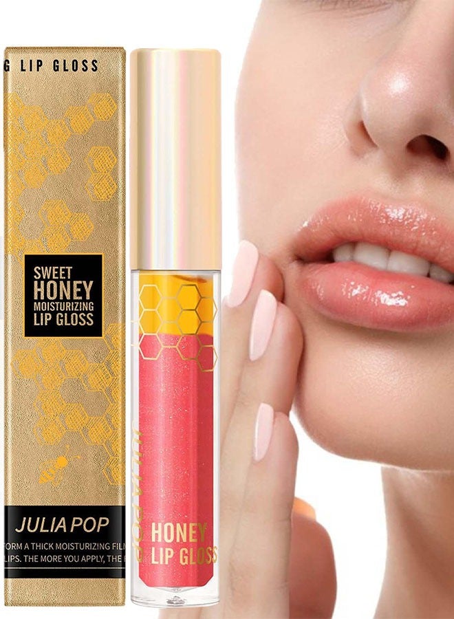 JULIA POP Sweet Honey Moisturizing Lip Gloss Plumping Lip Balm Transparent with Honey Long Lasting Moisturizing Non Sticky Fresh Shiny Texture Lip Care Oil Hydrating Lip Glow Plumping Lip Gloss #01  - Image 1