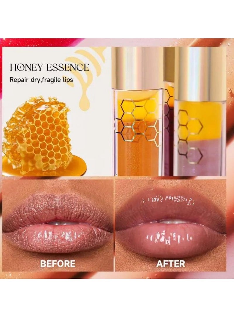JULIA POP Sweet Honey Moisturizing Lip Gloss Plumping Lip Balm Transparent with Honey Long Lasting Moisturizing Non Sticky Fresh Shiny Texture Lip Care Oil Hydrating Lip Glow Plumping Lip Gloss #01  - Image 4