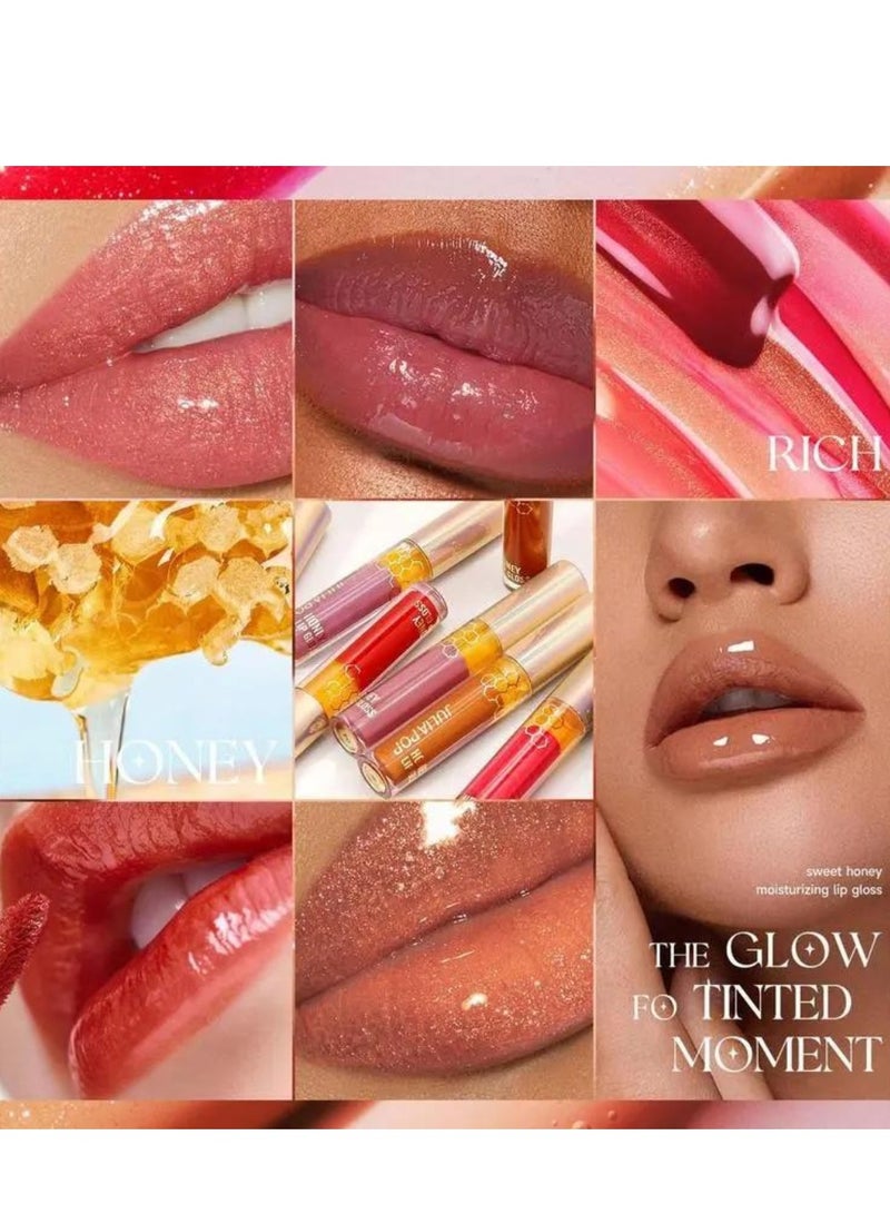 JULIA POP Sweet Honey Moisturizing Lip Gloss Plumping Lip Balm Transparent with Honey Long Lasting Moisturizing Non Sticky Fresh Shiny Texture Lip Care Oil Hydrating Lip Glow Plumping Lip Gloss #01  - Image 5