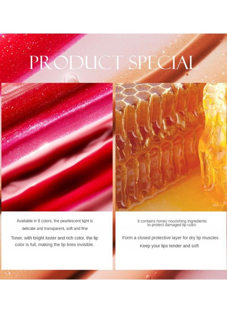 JULIA POP Sweet Honey Moisturizing Lip Gloss Plumping Lip Balm Transparent with Honey Long Lasting Moisturizing Non Sticky Fresh Shiny Texture Lip Care Oil Hydrating Lip Glow Plumping Lip Gloss #01  - Image 2