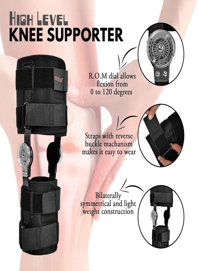 KUDIZE ROM KNEE BRACE | Hinged Knee Brace ROM Adjustable Post Op Knee Support Orthosis Immobilizer Protector for Left Leg and Right Leg, Both Men and Women - Image 2