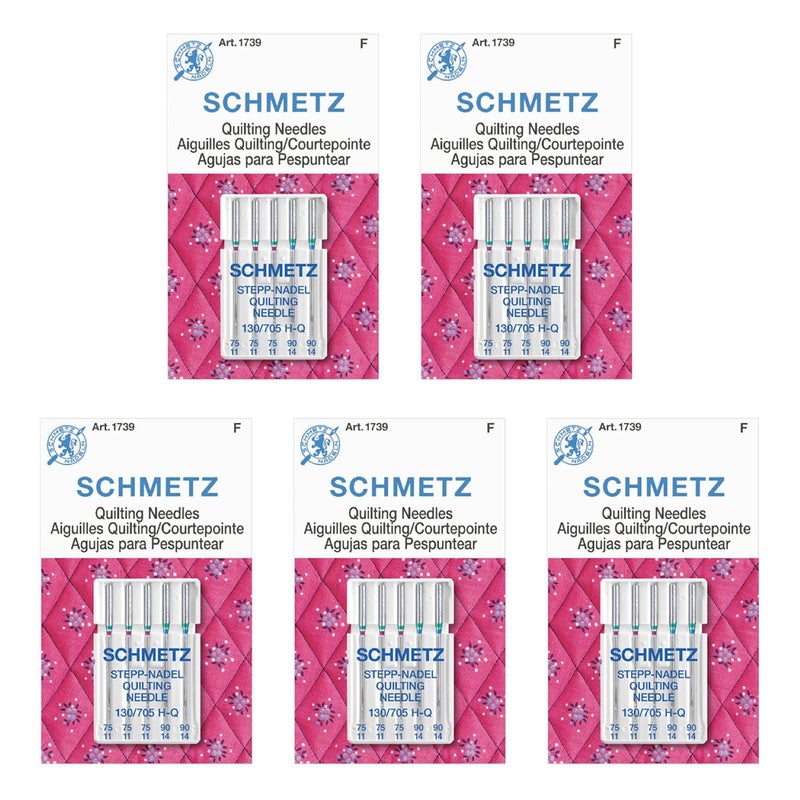 SCHMETZ Quilting Needles Assorted Sizes 37511 29014 5Needle Cards Pack of 5