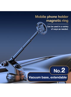 Generic Magnetic Car Mount, Equipped with Two Steel Rings, Car Phone Holder, Suitable for i Phone 14/13/12/All Smartphones-Telescopic  - Image 5