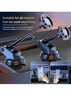 Generic Magnetic Car Mount, Equipped with Two Steel Rings, Car Phone Holder, Suitable for i Phone 14/13/12/All Smartphones-Telescopic  - Image 2