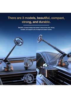 Generic Magnetic Car Mount, Equipped with Two Steel Rings, Car Phone Holder, Suitable for i Phone 14/13/12/All Smartphones-Telescopic  - Image 4