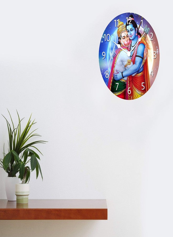 كارتك ساعة حائط كارتيك بتصميم مطبوع/مميز، مقاس 11×11 بوصة، مزينة برسومات شري رام والإله هانومان، مناسبة للمنزل/غرفة المعيشة/غرفة النوم/المطبخ والمكتب - Image 2