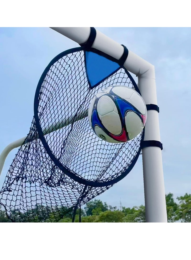 Generic Soccer Target Goal Training net, Portable Football Soccer Target Net Soccer Top Bins Target Bag for Accuracy Training Practice Equipment, with 4 Adjustable Straps (Black/Blue) - Image 1
