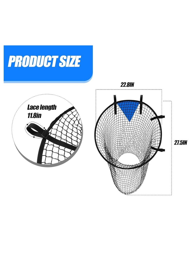 Generic Soccer Target Goal Training net, Portable Football Soccer Target Net Soccer Top Bins Target Bag for Accuracy Training Practice Equipment, with 4 Adjustable Straps (Black/Blue) - Image 2
