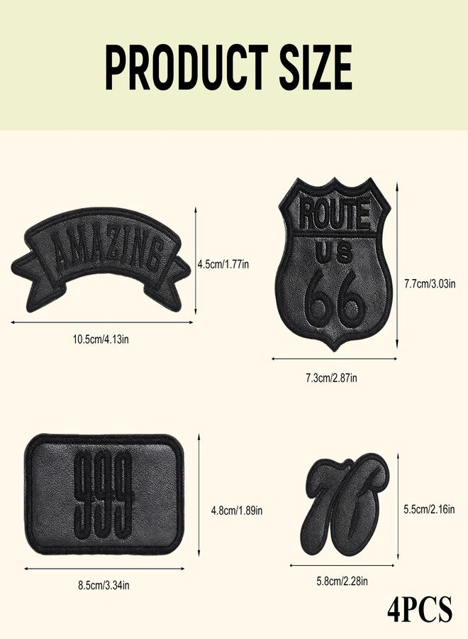 TARINI Black Patches for Clothes, Leather Repair Patch, 4 Pcs Black Self-Adhesive Repair Patches - No-Sew Fabric Stickers for Down Jackets, Leather Coats, Bags & Clothing - Image 2