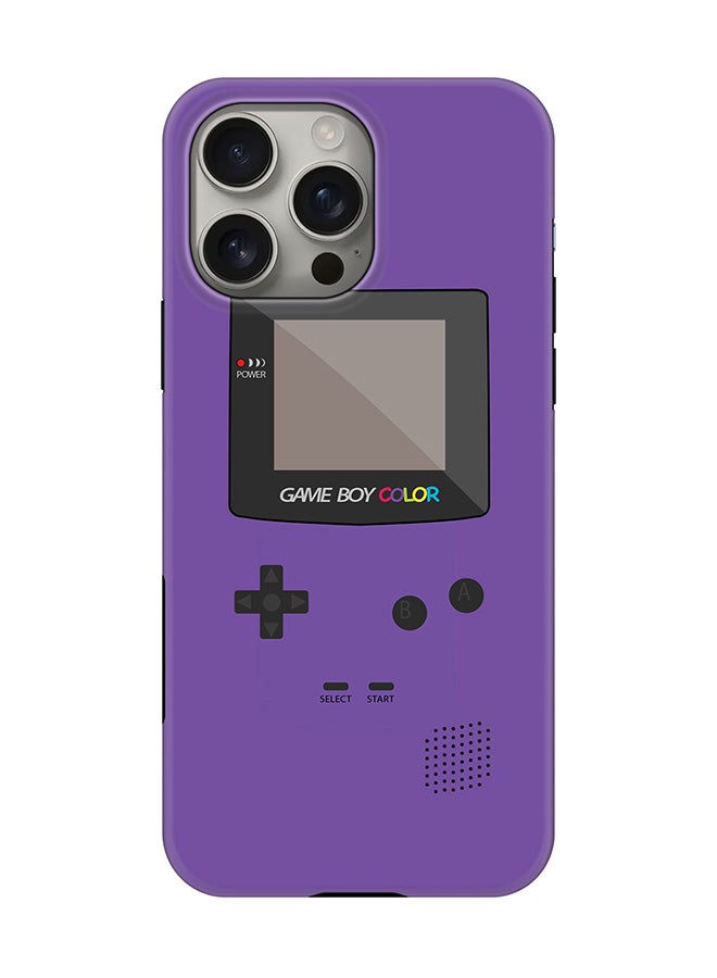 Stylizedd Tough Pro Magnetic Case for iPhone 16 Pro Max, Dual Layer hybrid PC + TPU Mobile Cover Matte - Gameboy Color - Purple - Image 1