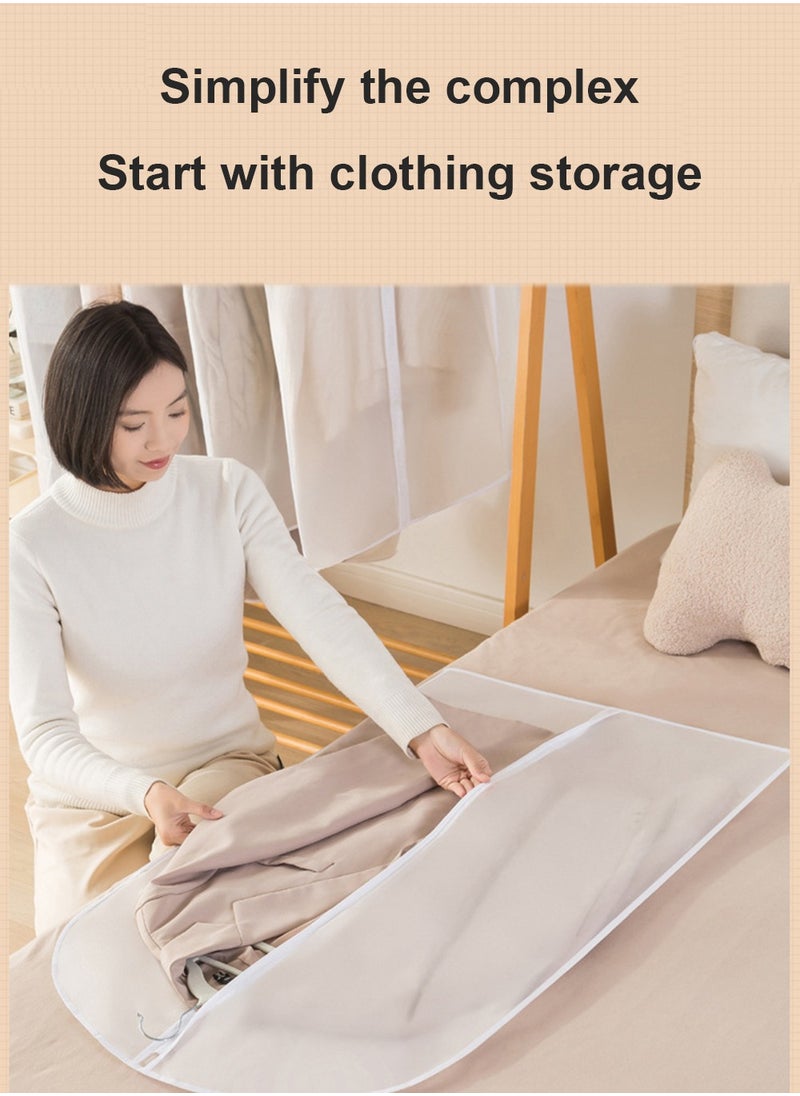 Beauenty 5 Pack Hanging Garment Bags Dustproof Clothes Cover with Zipper Long Plastic Storage Cover Breathable Thicken Suit Dust Cover Sealed Clothes Protector for Dress Gowns Coats Sweater（60CM*80CM）  - Image 5