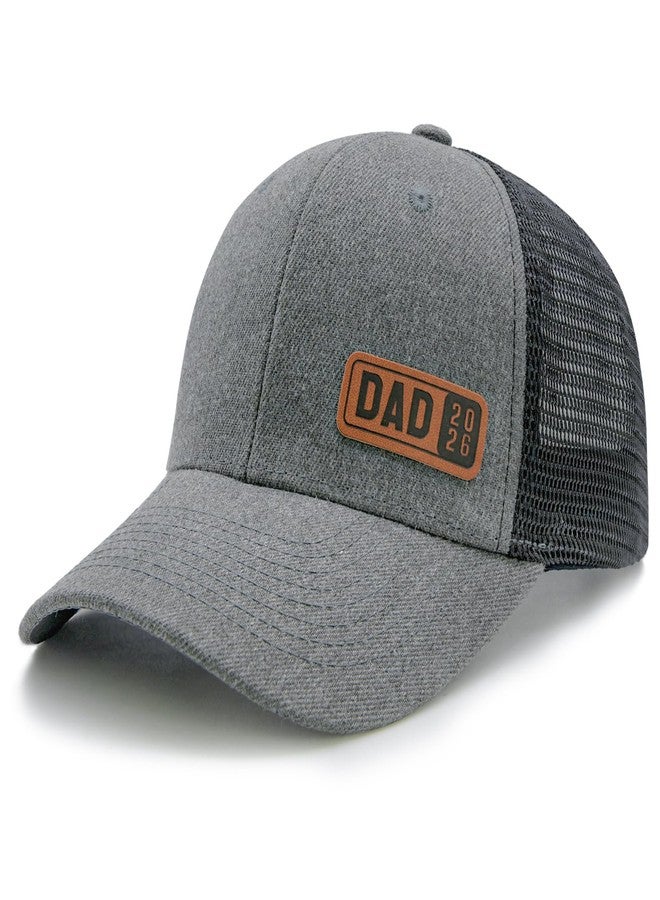 HAFOUXIGM Dad Est 2026 Trucker Hat for First Time Dad, Gifts for New Daddy Husband from Daughter Son Wife, Grey - Image 1