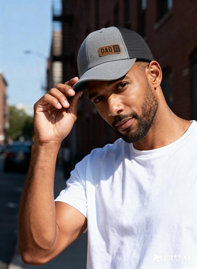 HAFOUXIGM Dad Est 2026 Trucker Hat for First Time Dad, Gifts for New Daddy Husband from Daughter Son Wife, Grey - Image 2