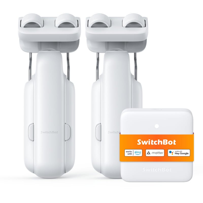 SwitchBot Smart Automatic Curtain Opener 2 Pack with Hub Mini WiFi Remote Control with AppTimer Performance Upgrade Compatible with Alexa Google Home HomeKit - Image 2