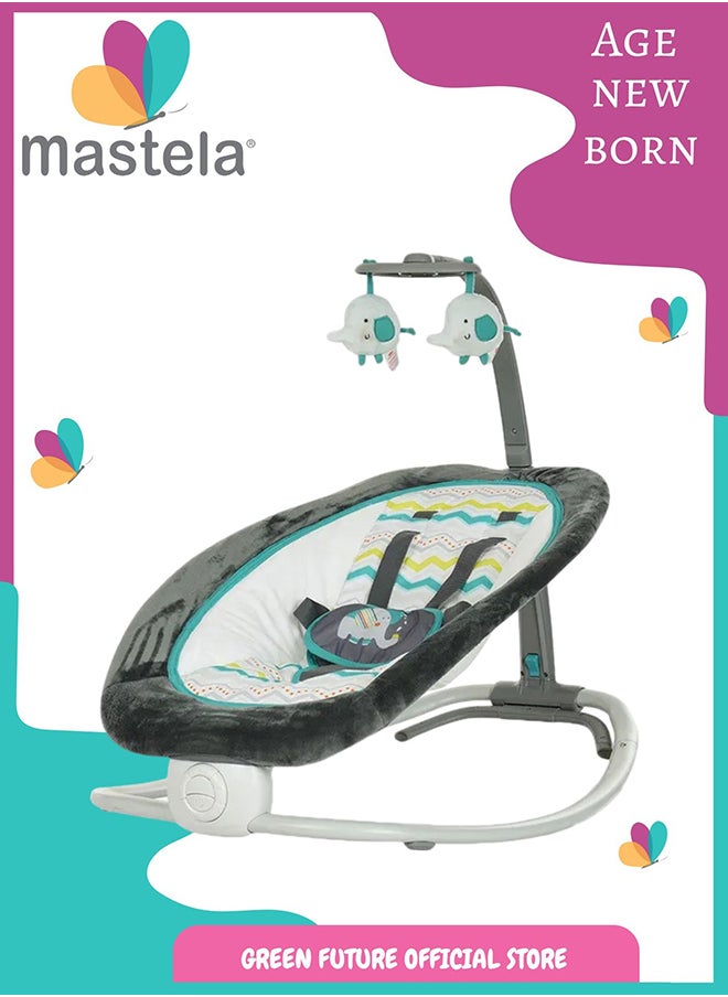 Mastela Baby Rocker Chair And Adjustable Recline And Soft Toys 