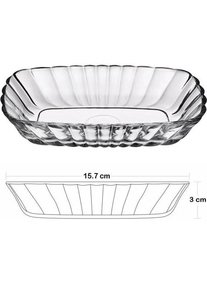 Paşabahçe 53702 Mezze Glass 2 Piece Appetizer Plate Breakfast 16CM
