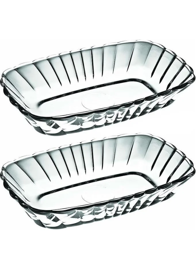 Paşabahçe 53702 Mezze Glass 2 Piece Appetizer Plate Breakfast 16CM