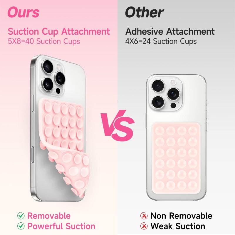 Yojaro Silicone Suction Cup Phone Case Mount Double Sided, Phone Accessories Hands-Free Strong Grip Holder for Selfies and Videos, Silicon Phone Stand for iPhone and Android Black - Image 4