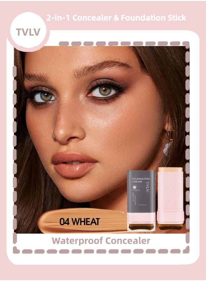 تي في ال في [مخفي مضاد للماء] 2-in-1 مخفي & Foundation Stick ضدّ الماء، مقاوم للعرق 04#WHEAT/ - Image 1