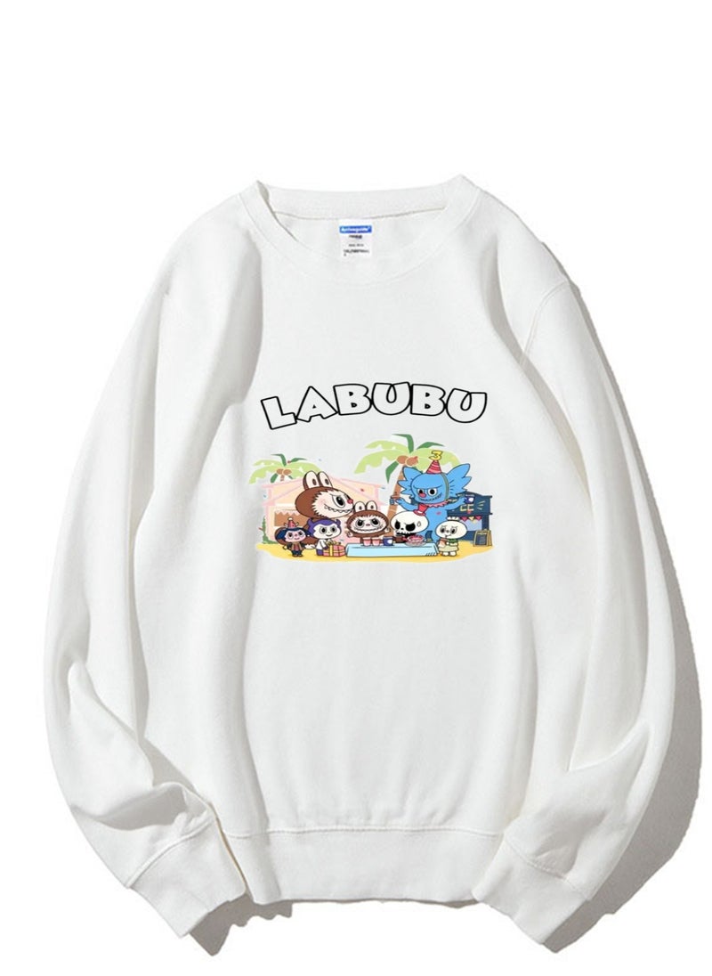 NIBEMINENT Labubu Printed Cotton Long Sleeve Hoodie 