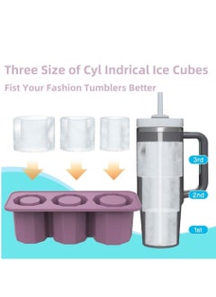 Generic Stanley ice cube tray, suitable for 30/40oz Stanley water glass ice making mold, reusable cylindrical silicone ice cube mold, can be used for ice drinks, juice, whiskey, cocktails  - Image 2