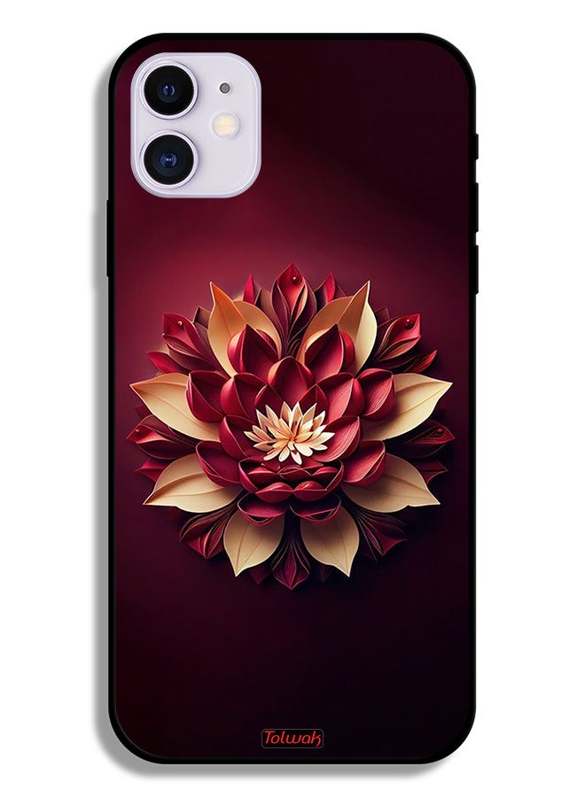Tolwak Apple iPhone 12 mini Protective Case Flower Abstract Design - Image 2