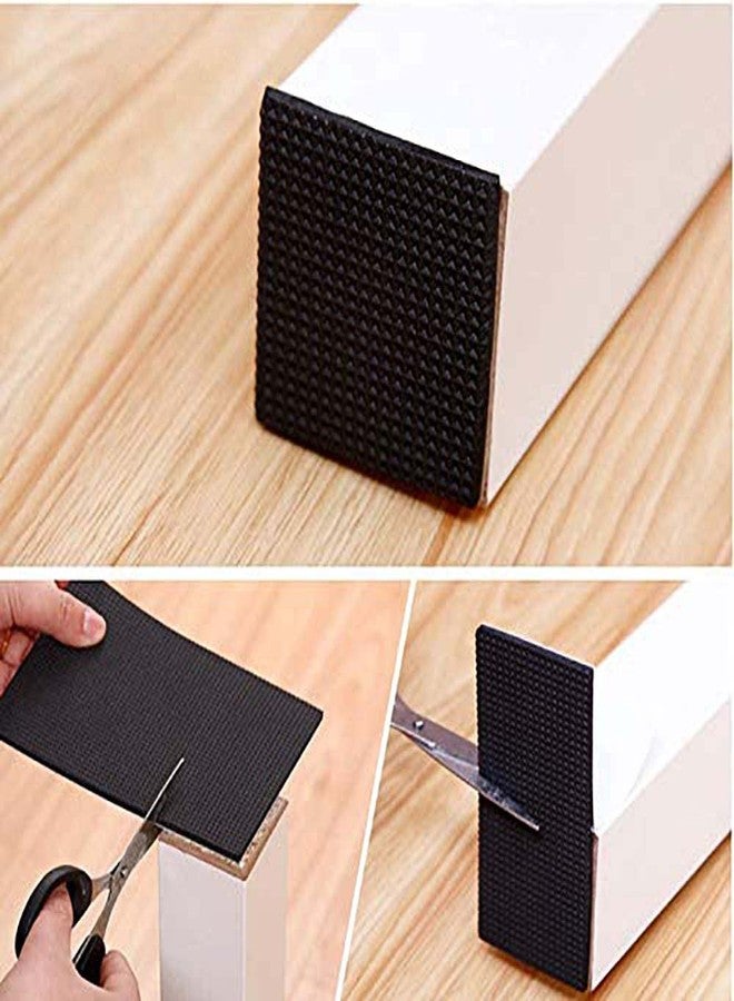 Marve 32 Pcs Chair Leg Floor Protector | Self Adhesive Furniture Leg Cap | Non Slip Square Chair Leg Rubber Cap | Noise Insulation Bush for Furniture - Image 2