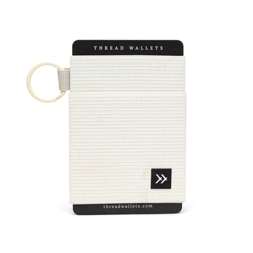 Thread Wallets محافظ بطاقات فائقة النحافة للرجال والنساء (أبيض فاتح، مقاس واحد) - Image 1